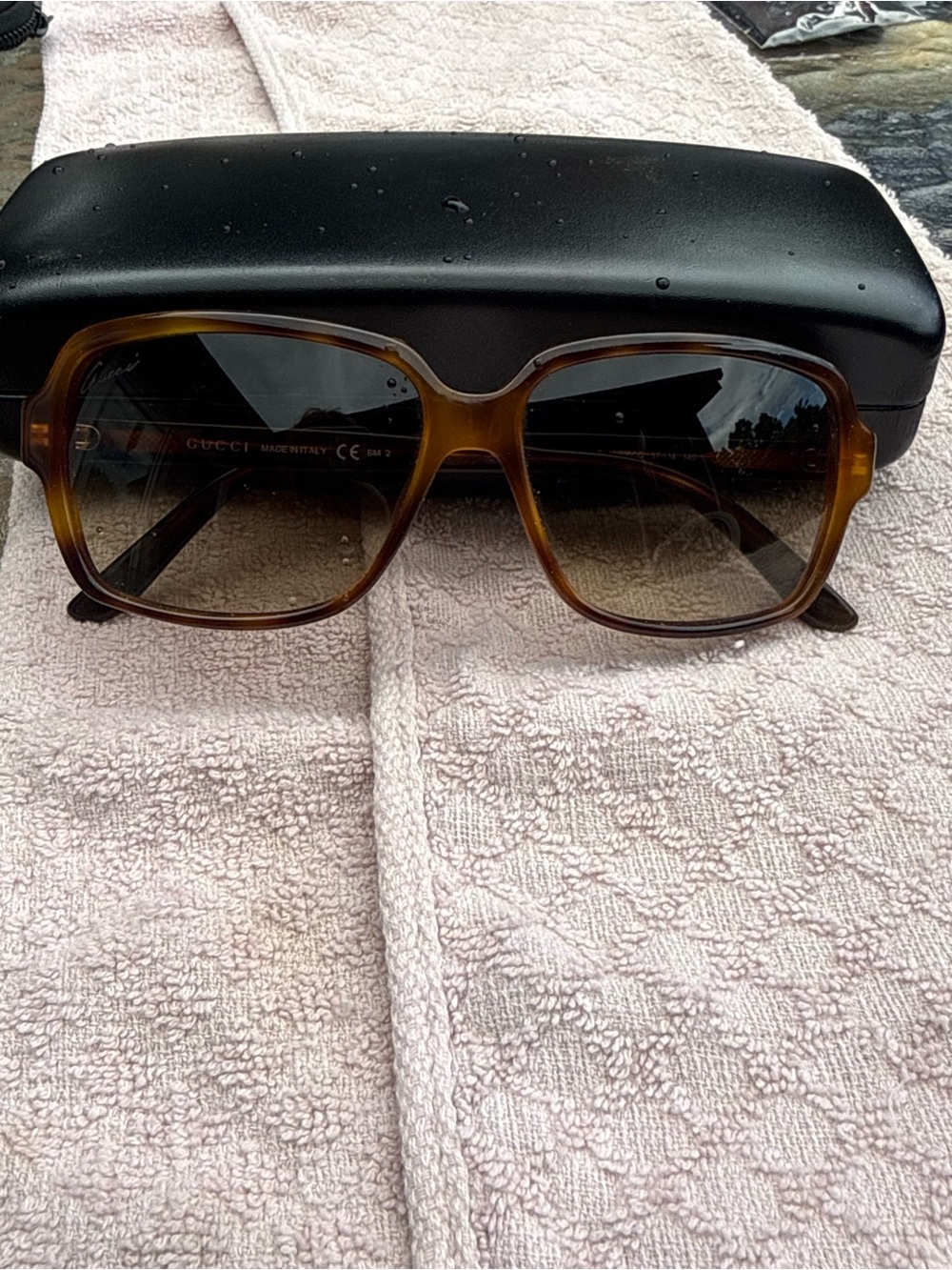 Vintage Gucci Brown Gradient Oversized Square Sunglasses